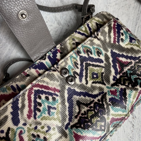 Sakroots Crossbody Purse Wallet clutch gray multicolored  adjustable bag - Picture 5 of 8